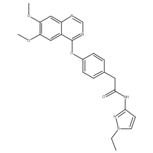 n-(1-Ethylpyrazol-3-yl)-2-[4-(6,7-dimethoxyquinazolin-4-yloxy)phenyl]acetamide Structure