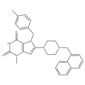 3-methyl-7-(4-methylbenzyl)-8-(4-(naphthalen-1-ylmethyl)piperazin-1-yl)-1H-purine-2,6(3H,7H)-dione Structure