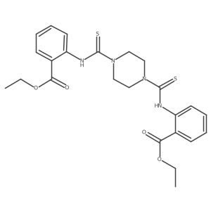 Ethyl 2-[(4-{[2-(ethoxycarbonyl)phenyl]carbamothioyl}piperazine-1-carbothioyl)amino]benzoate结构式