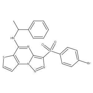 3-((4-bromophenyl)sulfonyl)-N-(1-phenylethyl)thieno[2,3-e][1,2,3]triazolo[1,5-a]pyrimidin-5-amine Structure