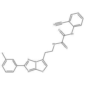 N1-(2-cyanophenyl)-N2-(2-(2-(m-tolyl)thiazolo[3,2-b][1,2,4]triazol-6-yl)ethyl)oxalamide Structure