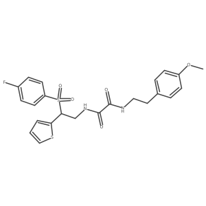N-[2-(4-fluorobenzenesulfonyl)-2-(thiophen-2-yl)ethyl]-N'-[2-(4-methoxyphenyl)ethyl]ethanediamide结构式