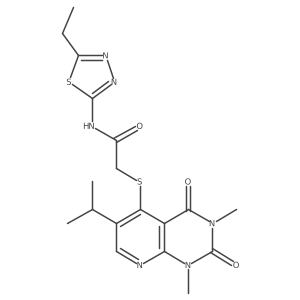 N-(5-ethyl-1,3,4-thiadiazol-2-yl)-2-((6-isopropyl-1,3-dimethyl-2,4-dioxo-1,2,3,4-tetrahydropyrido[2,3-d]pyrimidin-5-yl)thio)acetamide结构式