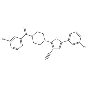 5-(4-(3-Chlorobenzoyl)piperazin-1-yl)-2-(3-chlorophenyl)oxazole-4-carbonitrile结构式