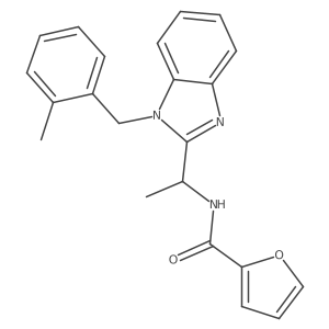 2-furyl-N-({1-[(2-methylphenyl)methyl]benzimidazol-2-yl}ethyl)carboxamide结构式
