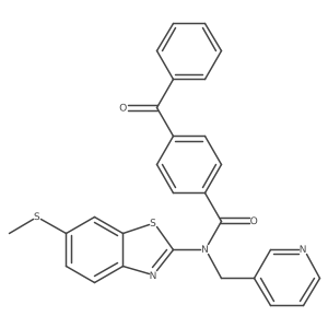 4-benzoyl-N-(6-(methylthio)benzo[d]thiazol-2-yl)-N-(pyridin-3-ylmethyl)benzamide结构式