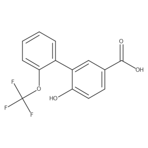 6-Hydroxy-2'-(trifluoromethoxy)biphenyl-3-carboxylic acid结构式