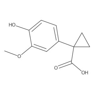 1-(4-Hydroxy-3-methoxyphenyl)cyclopropane-1-carboxylic acid结构式