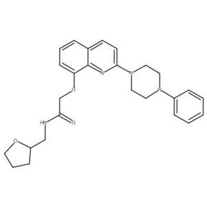 2-((2-(4-phenylpiperazin-1-yl)quinolin-8-yl)oxy)-N-((tetrahydrofuran-2-yl)methyl)acetamide结构式