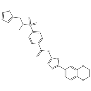 N-(5-(2,3-dihydrobenzo[b][1,4]dioxin-6-yl)-1,3,4-oxadiazol-2-yl)-4-(N-(furan-2-ylmethyl)-N-methylsulfamoyl)benzamide Structure