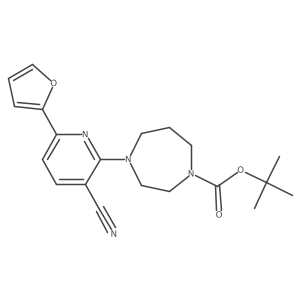 Tert-butyl 4-[3-cyano-6-(furan-2-yl)pyridin-2-yl]-1,4-diazepane-1-carboxylate Structure