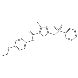 5-Thiazolecarboxamide, N-(4-ethoxyphenyl)-4-methyl-2-[(phenylsulfonyl)amino]- Structure
