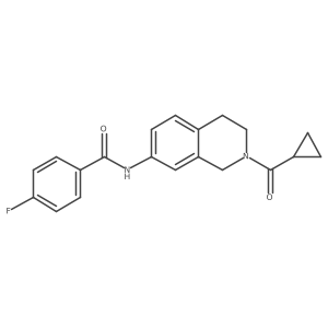 N-(2-(cyclopropanecarbonyl)-1,2,3,4-tetrahydroisoquinolin-7-yl)-4-fluorobenzamide Structure
