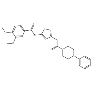 3,4-dimethoxy-N-{4-[2-oxo-2-(4-phenylpiperazin-1-yl)ethyl]-1,3-thiazol-2-yl}benzamide结构式
