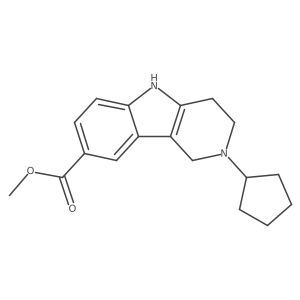 methyl 2-cyclopentyl-2,3,4,5-tetrahydro-1H-pyrido[4,3-b]indole-8-carboxylate结构式