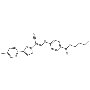 (E)-butyl 4-((2-cyano-2-(4-(4-fluorophenyl)thiazol-2-yl)vinyl)amino)benzoate Structure