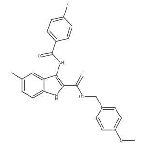 3-(4-fluorobenzamido)-N-(4-methoxybenzyl)-5-methyl-1H-indole-2-carboxamide Structure