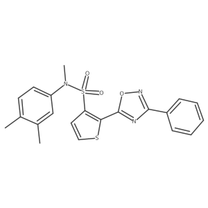 N-(3,4-dimethylphenyl)-N-methyl-2-(3-phenyl-1,2,4-oxadiazol-5-yl)thiophene-3-sulfonamide Structure
