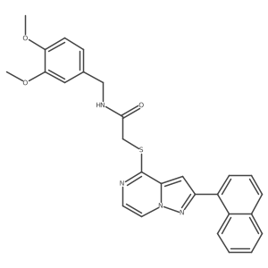 N-(3,4-dimethoxybenzyl)-2-((2-(naphthalen-1-yl)pyrazolo[1,5-a]pyrazin-4-yl)thio)acetamide Structure