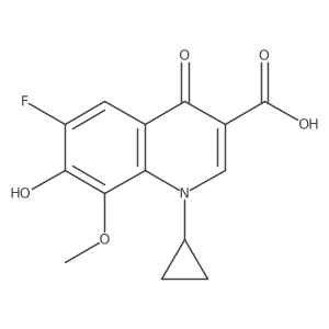 1-Cyclopropyl-6-fluoro-7-hydroxy-8-methoxy-4-oxo-1,4-dihydroquinoline-3-carboxylic acid Structure