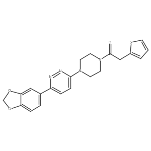 1-(4-(6-(Benzo[d][1,3]dioxol-5-yl)pyridazin-3-yl)piperazin-1-yl)-2-(thiophen-2-yl)ethanone Structure