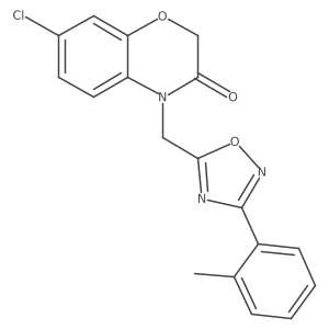 Cc1ccccc1-c1noc(CN2C(=O)COc3cc(Cl)ccc32)n1结构式