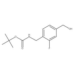 tert-butyl N-{[2-fluoro-4-(hydroxymethyl)phenyl]methyl}carbamate结构式