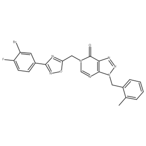 6-((3-(3-bromo-4-fluorophenyl)-1,2,4-oxadiazol-5-yl)methyl)-3-(2-methylbenzyl)-3H-[1,2,3]triazolo[4,5-d]pyrimidin-7(6H)-one结构式