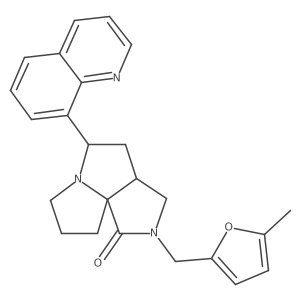 (3aS*,5S*,9aS*)-2-[(5-methyl-2-furyl)methyl]-5-(8-quinolinyl)hexahydro-7H-pyrrolo[3,4-g]pyrrolizin-1(2H)-one结构式