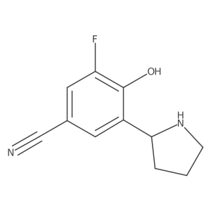 (R)-3-Fluoro-4-hydroxy-5-(pyrrolidin-2-yl)benzonitrile结构式