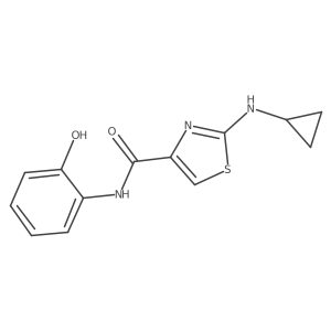 2-(cyclopropylamino)-N-(2-hydroxyphenyl)-1,3-thiazole-4-carboxamide结构式