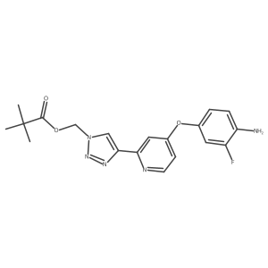 (4-(4-(4-amino-3-fluorophenoxy)pyridin-2-yl)-1H-1,2,3-triazol-1-yl)methyl pivalate Structure