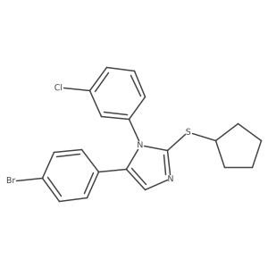 5-(4-bromophenyl)-1-(3-chlorophenyl)-2-(cyclopentylthio)-1H-imidazole结构式