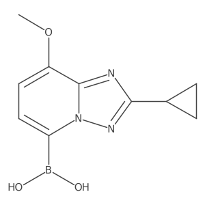 (2-Cyclopropyl-8-methoxy-[1,2,4]triazolo[1,5-a]pyridin-5-yl)boronic acid结构式