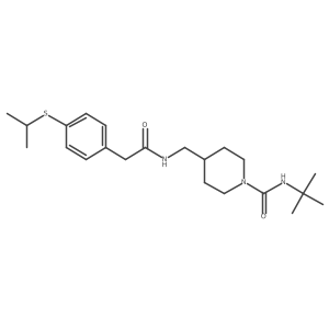 N-(tert-butyl)-4-((2-(4-(isopropylthio)phenyl)acetamido)methyl)piperidine-1-carboxamide Structure