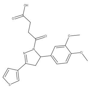 4-[5-(3,4-dimethoxyphenyl)-3-(thiophen-3-yl)-4,5-dihydro-1H-pyrazol-1-yl]-4-oxobutanoic acid Structure