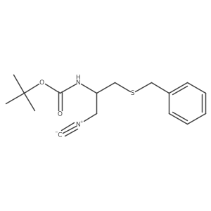 1,1-Dimethylethyl N-[(1R)-1-(isocyanomethyl)-2-[(phenylmethyl)thio]ethyl]carbamate Structure