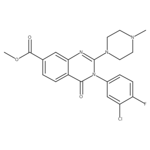 Methyl 3-(3-chloro-4-fluorophenyl)-2-(4-methylpiperazin-1-yl)-4-oxo-3,4-dihydroquinazoline-7-carboxylate Structure