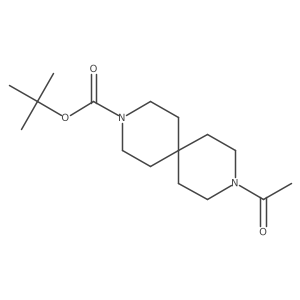 9-Acetyl-3,9-diaza-spiro[5.5]undecane-3-carboxylic acid tert-butyl ester结构式