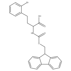 (S)-2-((((9H-Fluoren-9-yl)methoxy)carbonyl)amino)-4-(2-bromophenyl)butanoic acid结构式