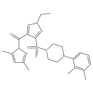 (3-{[4-(2,3-dimethylphenyl)piperazin-1-yl]sulfonyl}-1-ethyl-1H-pyrazol-4-yl)(3,5-dimethyl-1H-pyrazol-1-yl)methanone结构式
