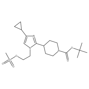 tert-butyl 4-(4-cyclopropyl-1-(2-(methylsulfonyloxy)ethyl)-1H-imidazol-2-yl)piperidine-1-carboxylate结构式