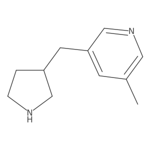 3-Methyl-5-[(pyrrolidin-3-yl)methyl]pyridine结构式