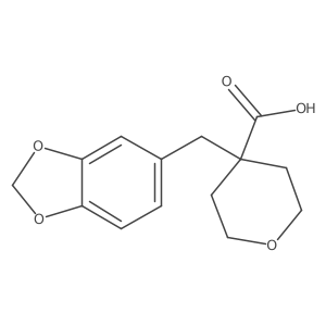 4-(1,3-Benzodioxol-5-ylmethyl)tetrahydro-2H-pyran-4-carboxylic acid Structure