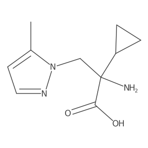 2-amino-2-cyclopropyl-3-(5-methyl-1H-pyrazol-1-yl)propanoic acid结构式