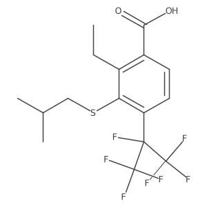 2-Ethyl-4-(1,1,1,2,3,3,3-heptafluoropropan-2-yl)-3-[(2-methylpropyl)sulfanyl]benzoic acid Structure