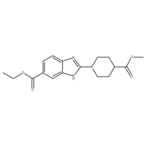 1H-Benzimidazole-6-carboxylic acid, 2-[4-(methoxycarbonyl)-1-piperidinyl]-, ethyl ester Structure