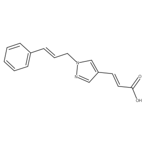 (2E)-3-{1-[(2E)-3-phenylprop-2-en-1-yl]-1H-pyrazol-4-yl}prop-2-enoic acid结构式