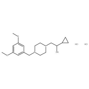 1-Cyclopropyl-2-(4-(3,5-dimethoxybenzyl)piperazin-1-yl)ethanol dihydrochloride结构式
