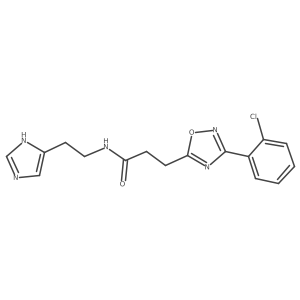 3-[3-(2-chlorophenyl)-1,2,4-oxadiazol-5-yl]-N-[2-(1H-imidazol-4-yl)ethyl]propanamide Structure
